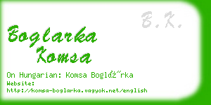 boglarka komsa business card